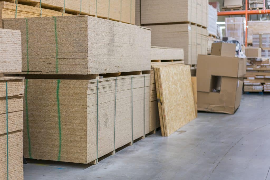 Various different types of wood including OSB plywood and mdf